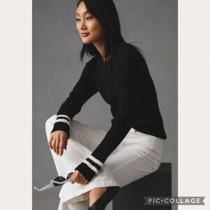 Anthropologie English Factory Ribbed Crewneck Sweater